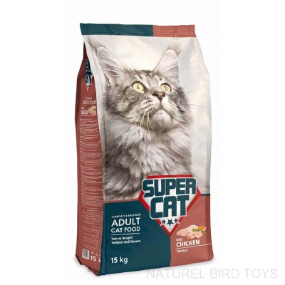 Süper cat tavuklu kedi maması 15 kg
