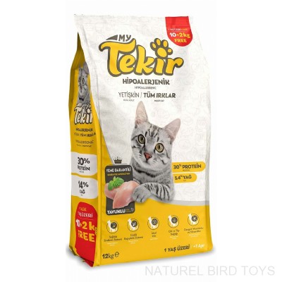 Tekir yetişkin kedi maması tavuklu 12 kg